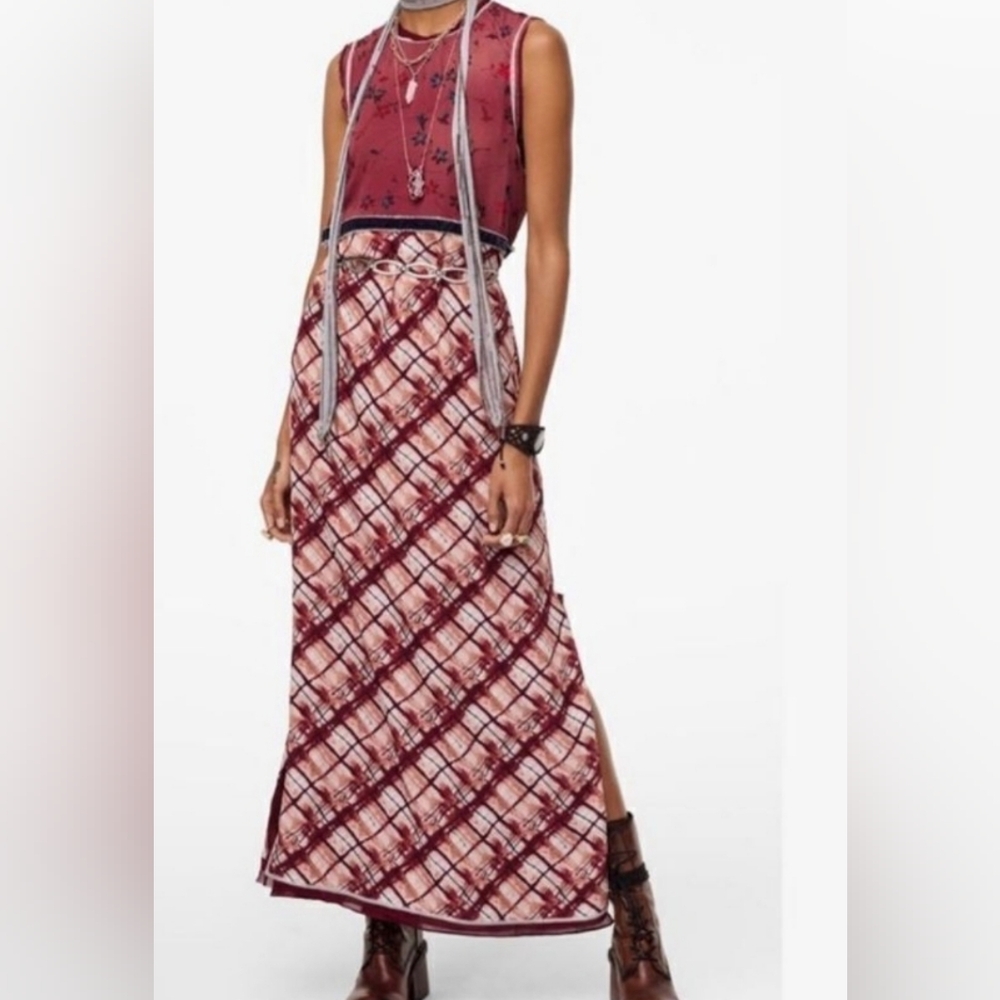 Zara Limited Edition 2020 Collection 07 Burgundy Maxi Dress Size M
